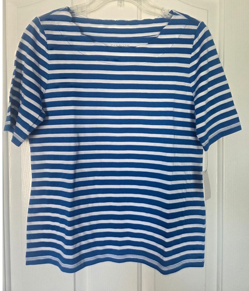 Women's NWT Talbot Blue and White Striped Top. Size MP